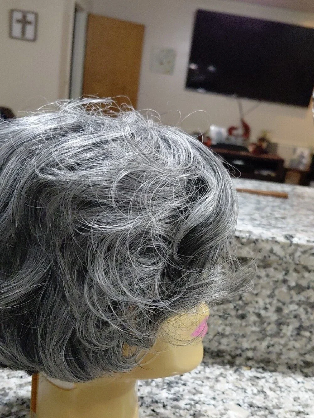 Short Gray Women’s Synthetic Wig - Modern Layered Style Sis Heat Resistant Fiber